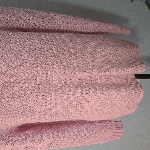 LAUREN RALPH LAUREN Pink Mock Neck Cable Knit Pattern Sweater Sz XL cottagecore - Picture 11 of 12